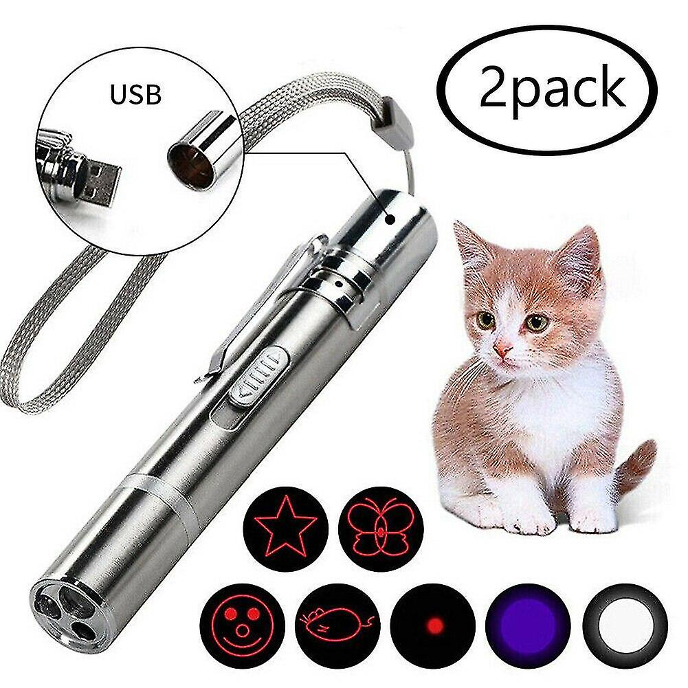 Luz Para Gatos Cat Toys Huoguo, Recargable Por Usb, 2 Unidades, Con Puntero Láser - Venta Internacional.