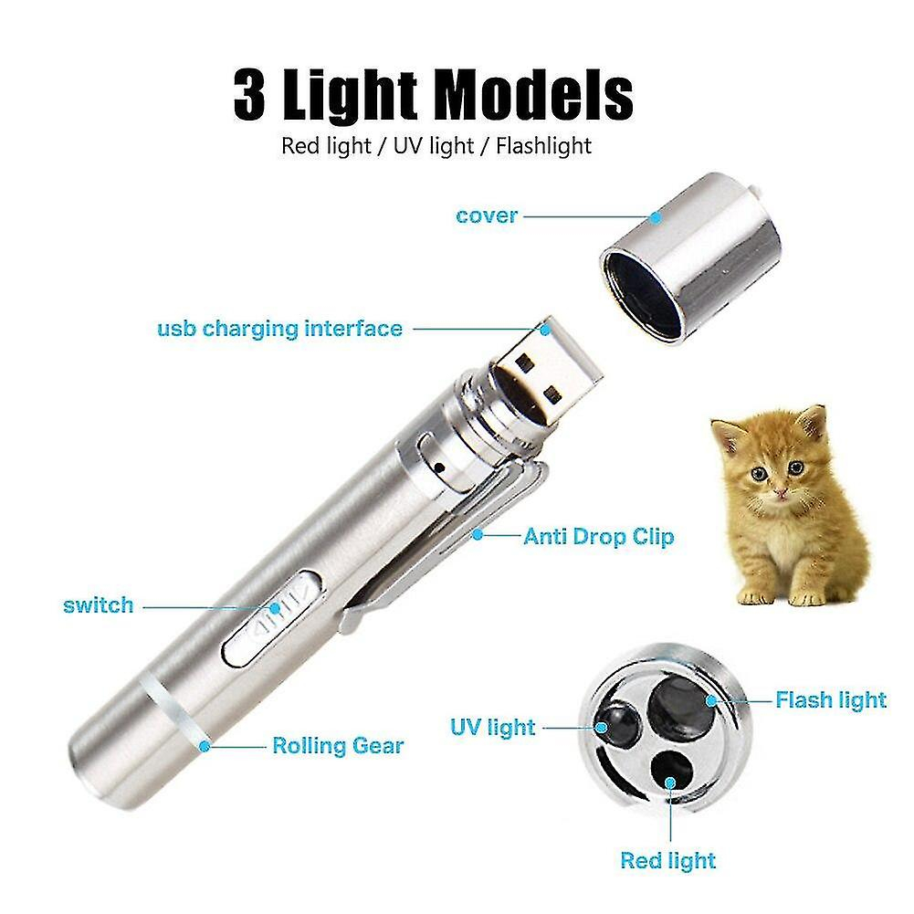 Foto 3 pulgar | Luz Para Gatos Cat Toys Huoguo, Recargable Por Usb, 2 Unidades, Con Puntero Láser - Venta Internacional.