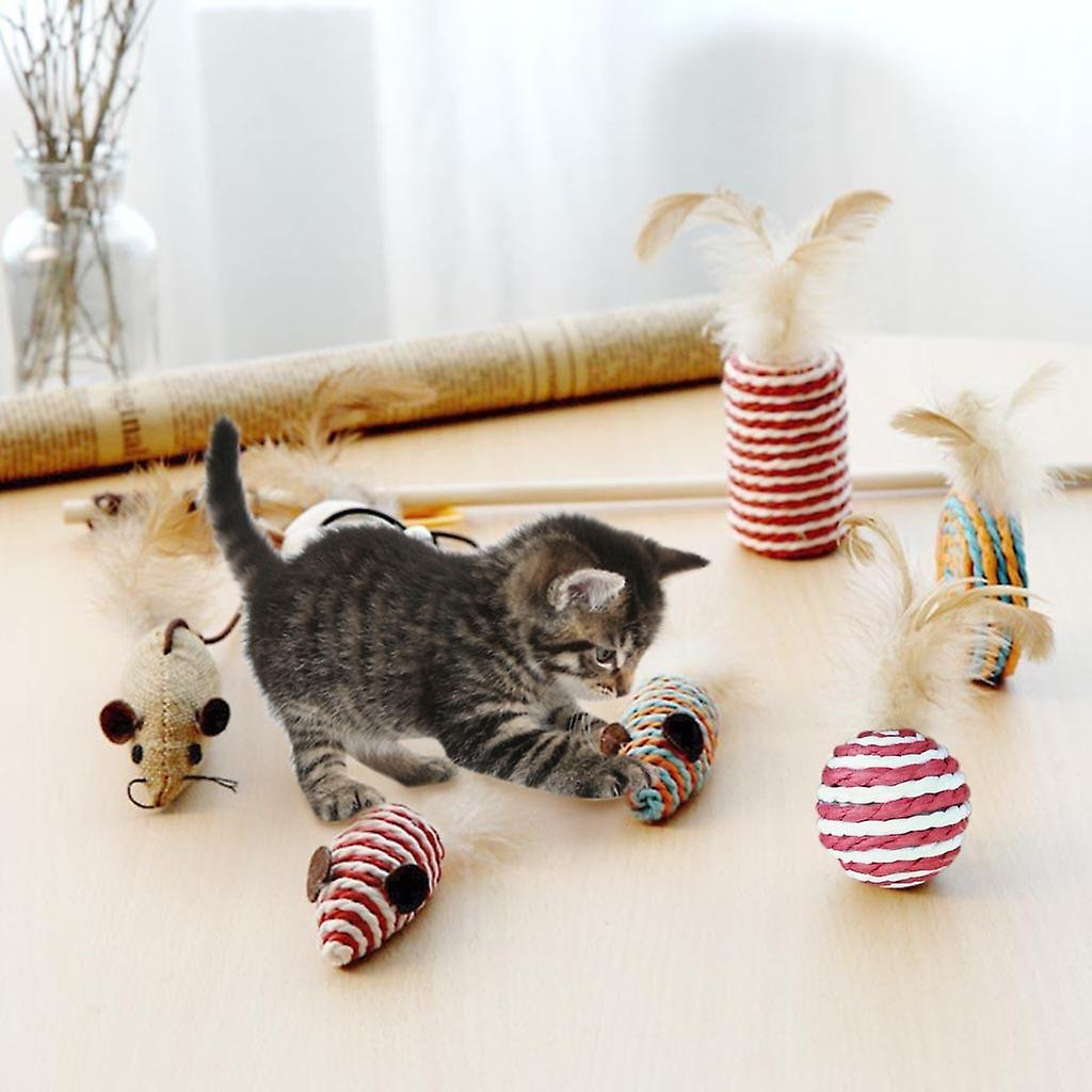 Foto 4 pulgar | Juego De Juguetes Para Gatos Huoguo, 7 Piezas, Con Forma De Pez Pequeño, Caña De Madera Y Ratón - Venta Internacional.