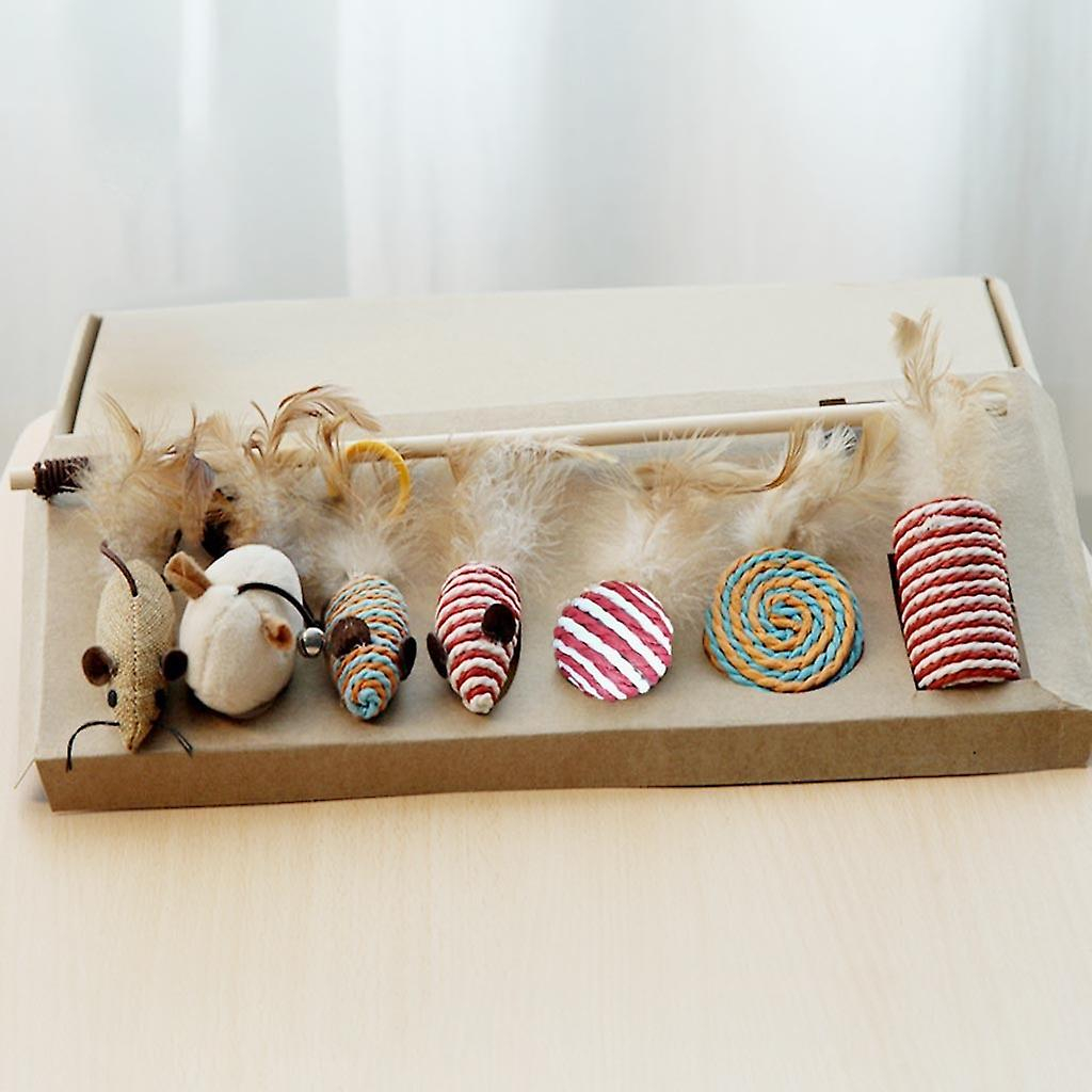 Foto 6 pulgar | Juego De Juguetes Para Gatos Huoguo, 7 Piezas, Con Forma De Pez Pequeño, Caña De Madera Y Ratón - Venta Internacional.