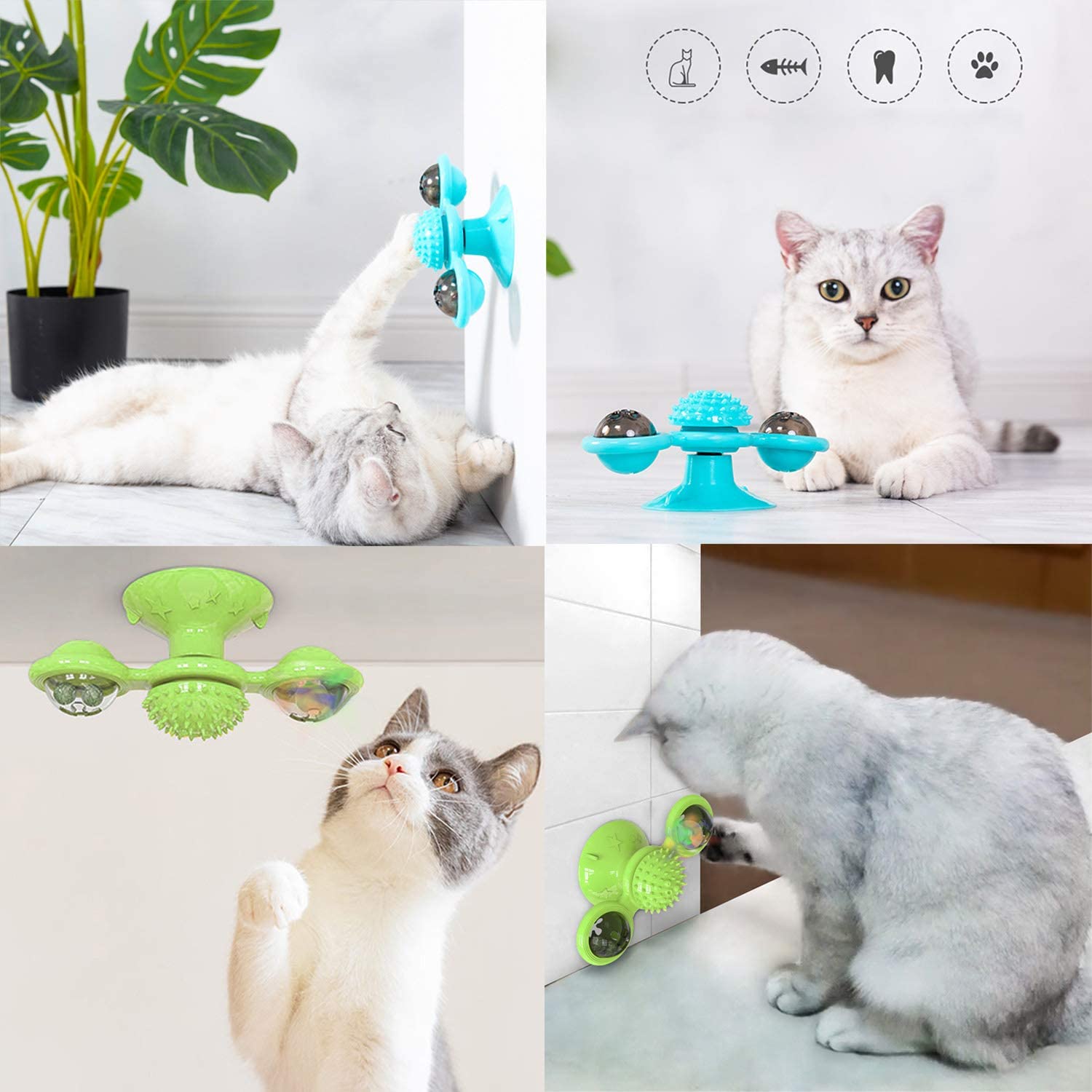 Molino De Viento Para Gatos Huoguo Con Bola De Hierba Gatera Y Campana Pequeña - Venta Internacional.