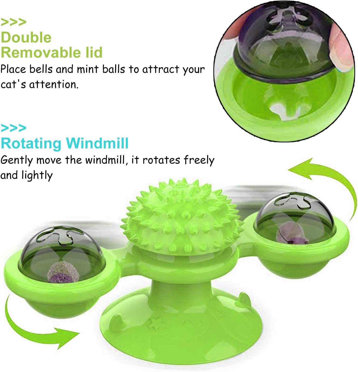 Foto 3 | Molino De Viento Para Gatos Huoguo Con Bola De Hierba Gatera Y Campana Pequeña - Venta Internacional.