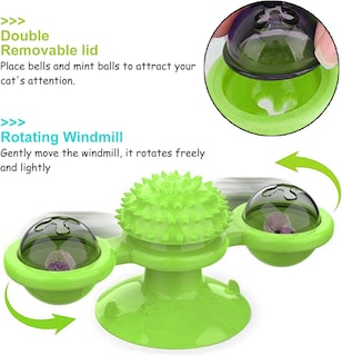 Foto 3 | Molino De Viento Para Gatos Huoguo Con Bola De Hierba Gatera Y Campana Pequeña - Venta Internacional.