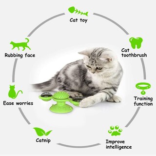 Foto 4 | Molino De Viento Para Gatos Huoguo Con Bola De Hierba Gatera Y Campana Pequeña - Venta Internacional.