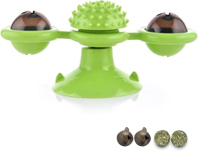 Foto 5 | Molino De Viento Para Gatos Huoguo Con Bola De Hierba Gatera Y Campana Pequeña - Venta Internacional.