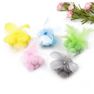 Foto 2 | Campana De Peluche Con Plumas Huoguo, Para Gatos, Resistente A Mordidas, Azul - Venta Internacional.