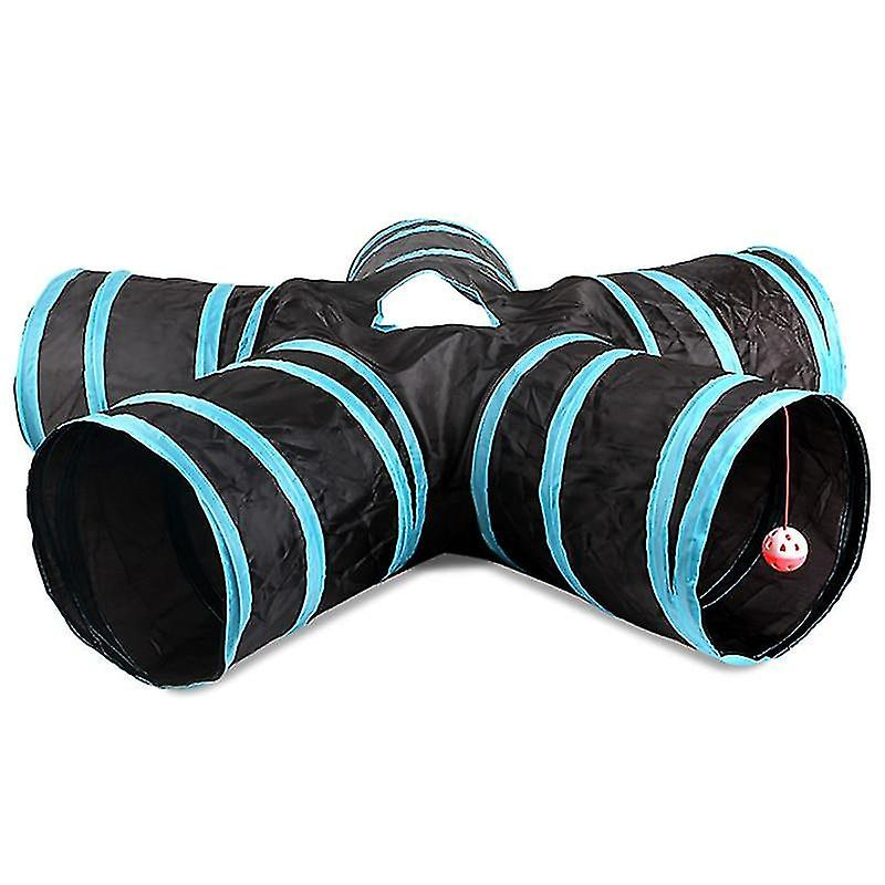 Foto 6 pulgar | Cat Tunnel Huoguo, 5 Agujeros, Plegable, Poliéster, Azul - Venta Internacional.