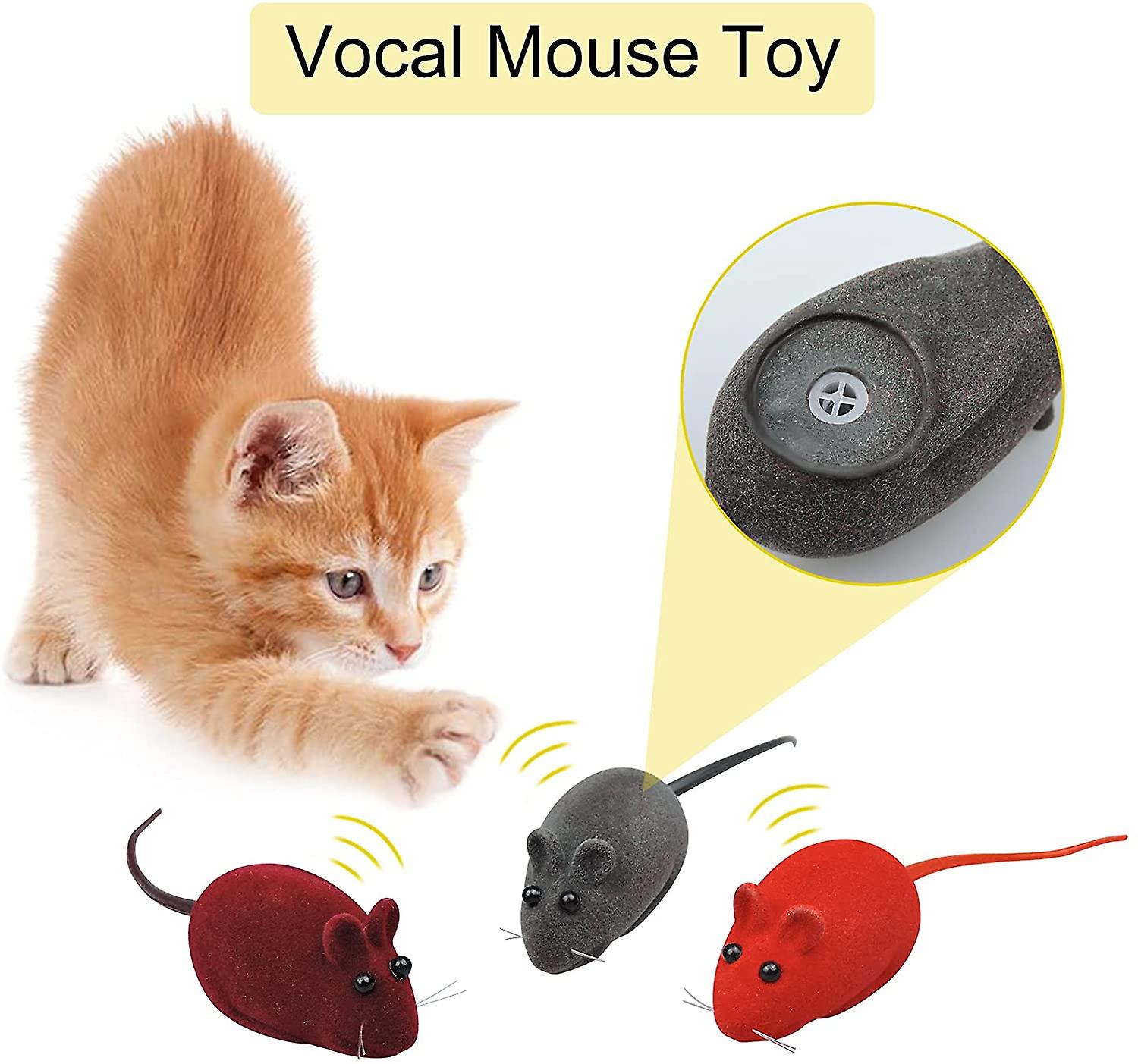 Juguete Para Gatos Huoguo Flocking Squeaking, 3 Unidades, Para Gatos - Venta Internacional.