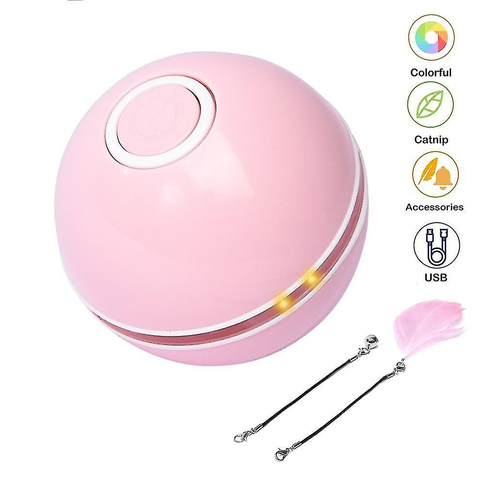 Juguete Para Gatos Huoguo, Colorido, Led Inteligente, Eléctrico, Con Hierba Gatera Rosa - Venta Internacional.
