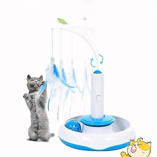 Foto 1 | Juguete Eléctrico Interactivo Giratorio Para Gatos Con Plumas Para Mascotas - Venta Internacional.