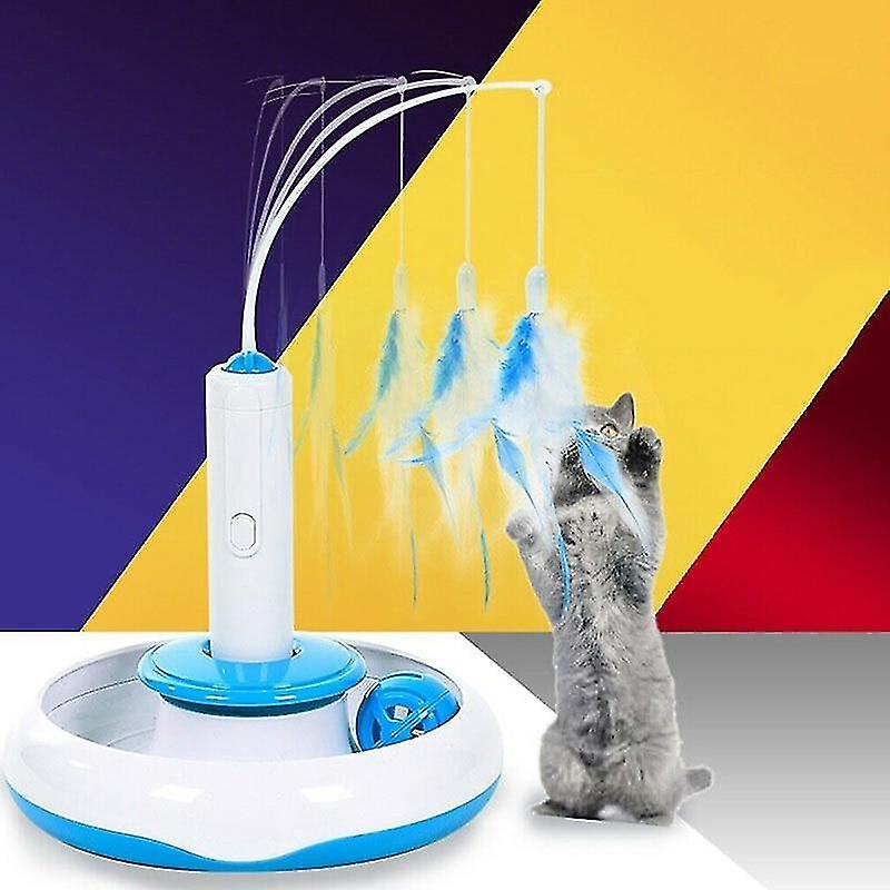 Foto 4 pulgar | Juguete Eléctrico Interactivo Giratorio Para Gatos Con Plumas Para Mascotas - Venta Internacional.
