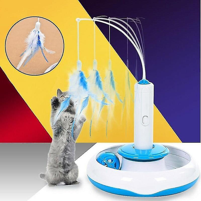 Foto 6 pulgar | Juguete Eléctrico Interactivo Giratorio Para Gatos Con Plumas Para Mascotas - Venta Internacional.