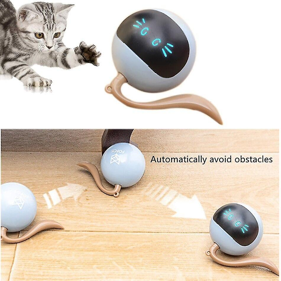 Bola Giratoria Automática Inteligente Cat Toy Con Luz Led Y Carga Usb - Venta Internacional.