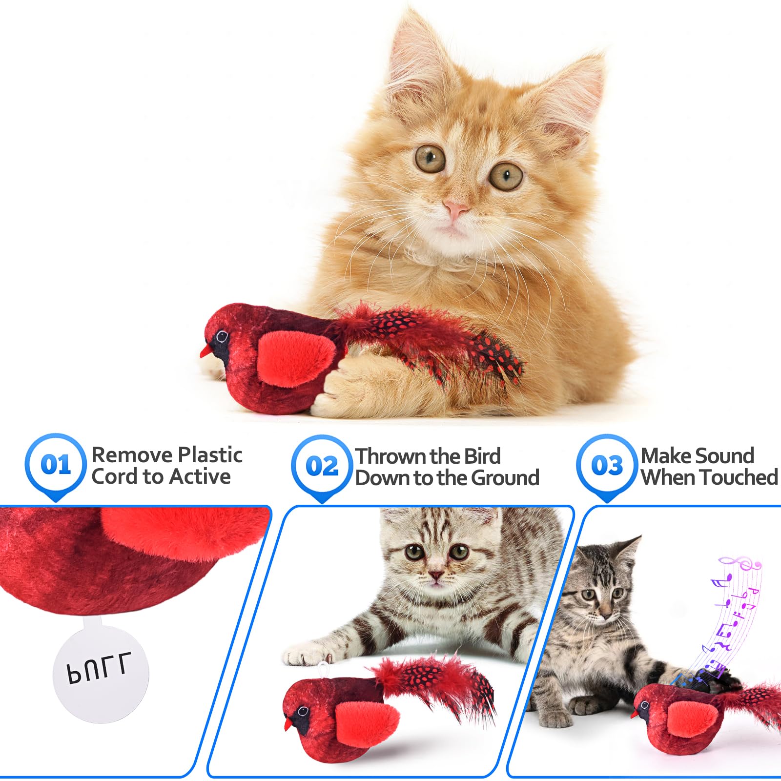 Foto 3 | Juguetes Interactivos Para Gatos Havit Sandpiper Bird Para Gatos De Interior - Venta Internacional.