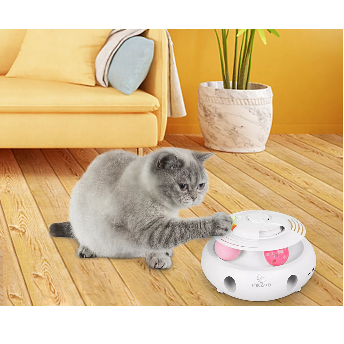 Foto 4 pulgar | 4 En 1 De Juguetes Para Gato Automático Eo Safe Imports Esi-17291 Blanco