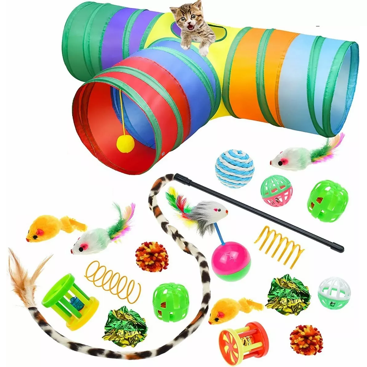 Juguetes Para Gato No Incluye Mascota 22 Pcs. Eo Safe Imports Esi-7828-1 Multicolor