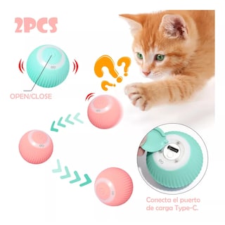 Foto 2 | Set Pelota De Juguetes Gato Perro Interactiva 2pcs Eo Safe Imports Esi-8829 Multicolor