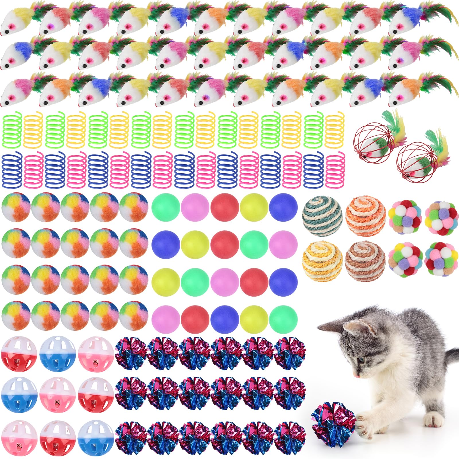 Cat Toys Sappy, Paquete De 150 Unidades Para Gatitos A Granel Con Juguetes Variados - Venta Internacional.