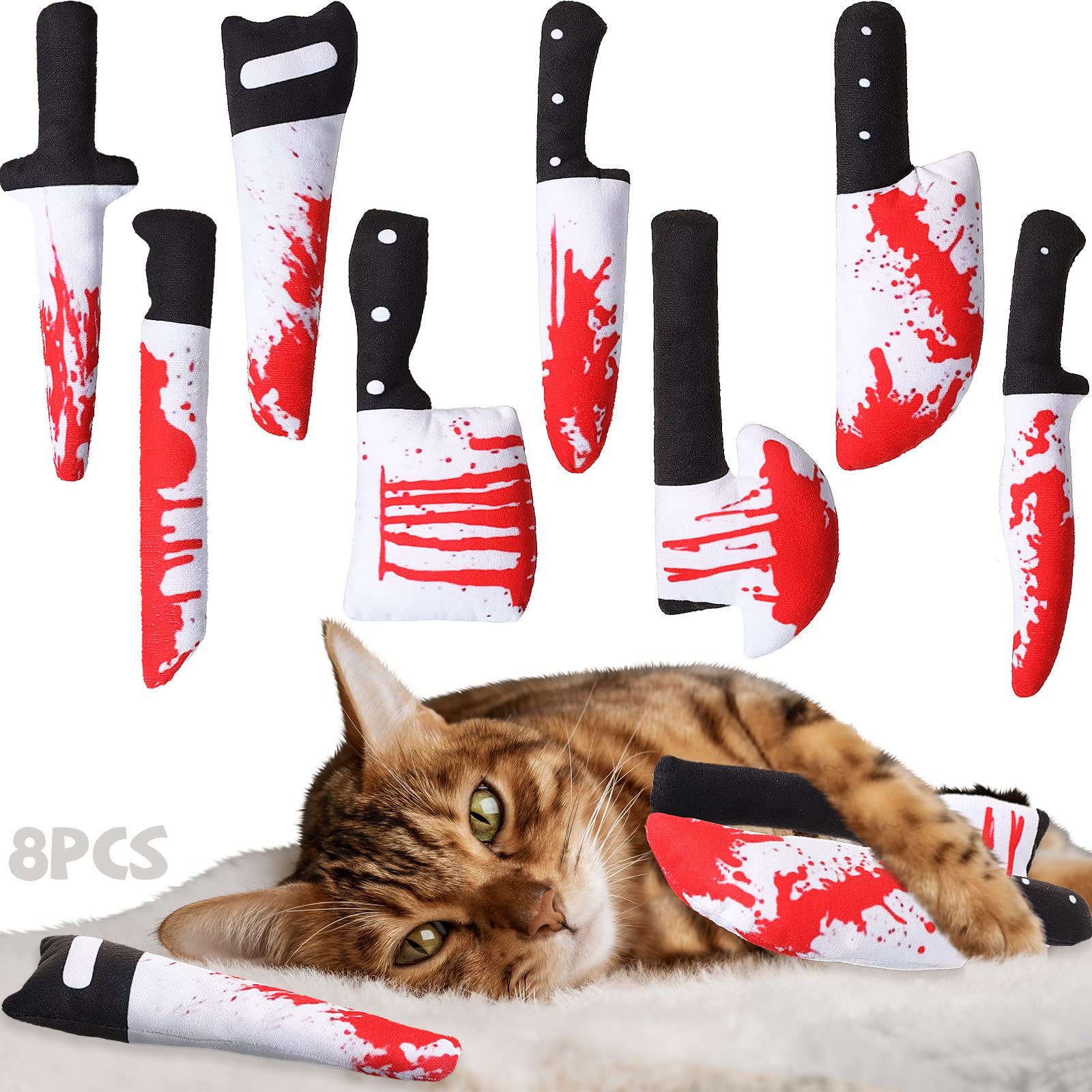 Foto 2 pulgar | Cuchillo Para Halloween Cat Chew Toys Honoson Con Hierba Gatera, 8 Unidades - Venta Internacional.