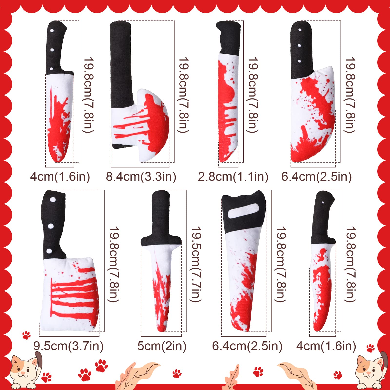Foto 3 pulgar | Cuchillo Para Halloween Cat Chew Toys Honoson Con Hierba Gatera, 8 Unidades - Venta Internacional.