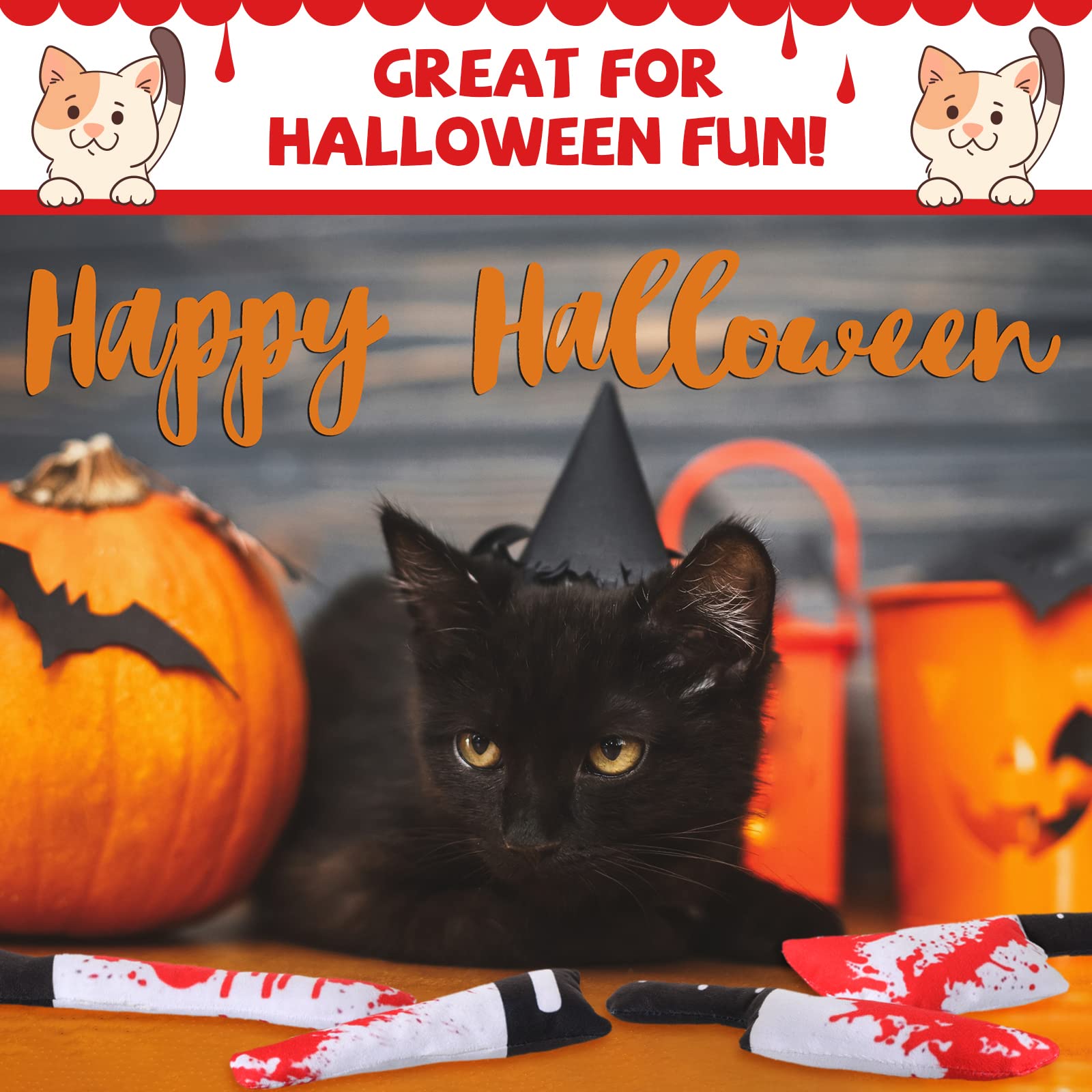 Foto 5 pulgar | Cuchillo Para Halloween Cat Chew Toys Honoson Con Hierba Gatera, 8 Unidades - Venta Internacional.