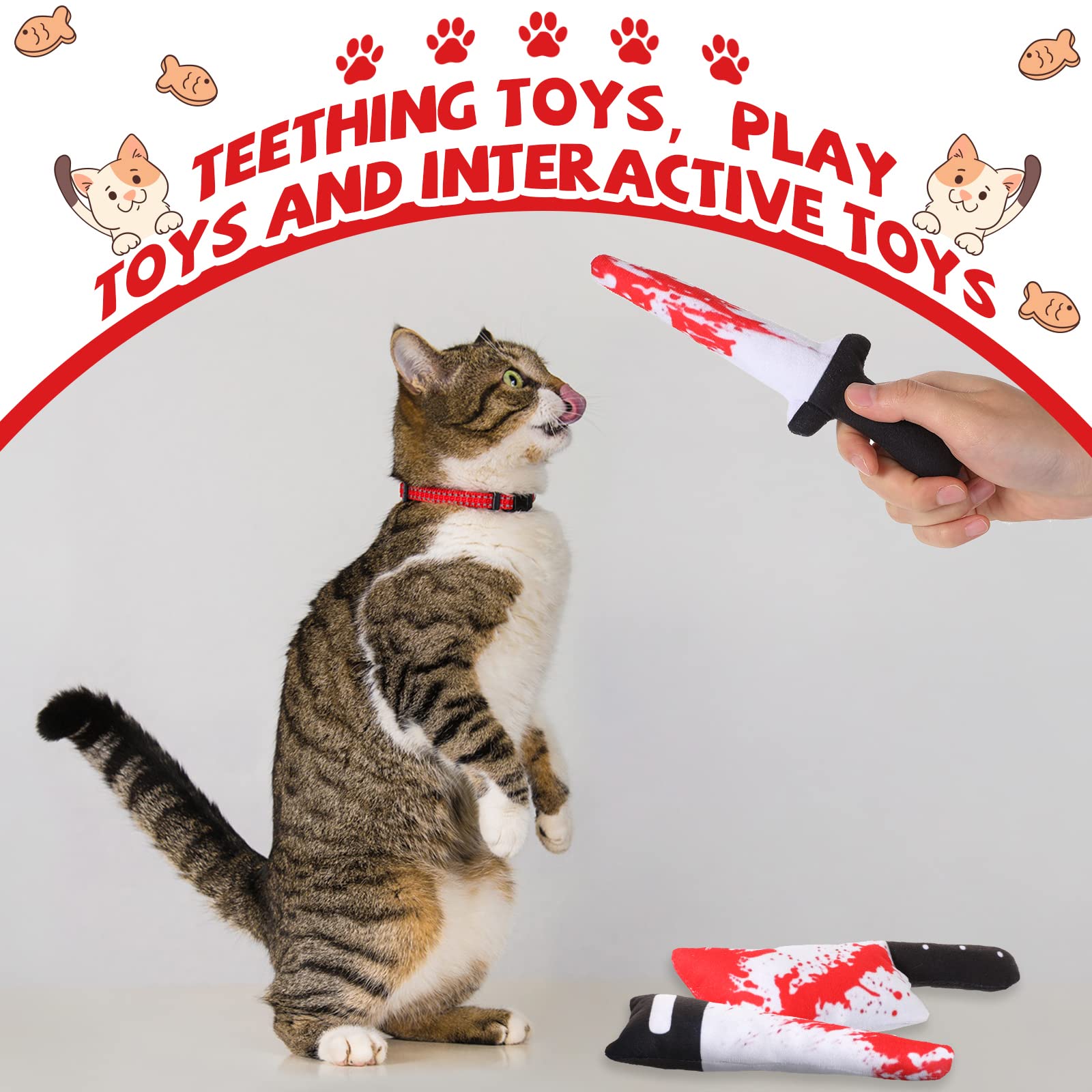 Foto 7 | Cuchillo Para Halloween Cat Chew Toys Honoson Con Hierba Gatera, 8 Unidades - Venta Internacional.