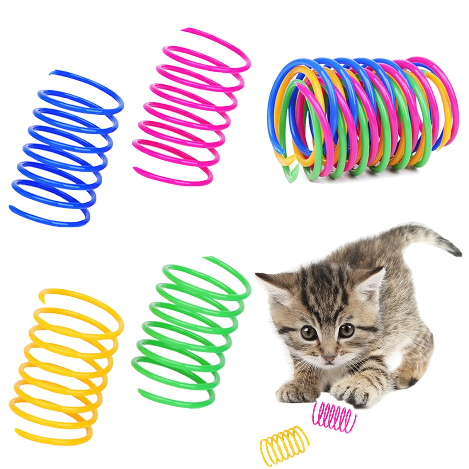 Foto 2 pulgar | Muelles Coloridos De Plástico Cat Spring Toys Ismarten (10 Unidades) - Venta Internacional.