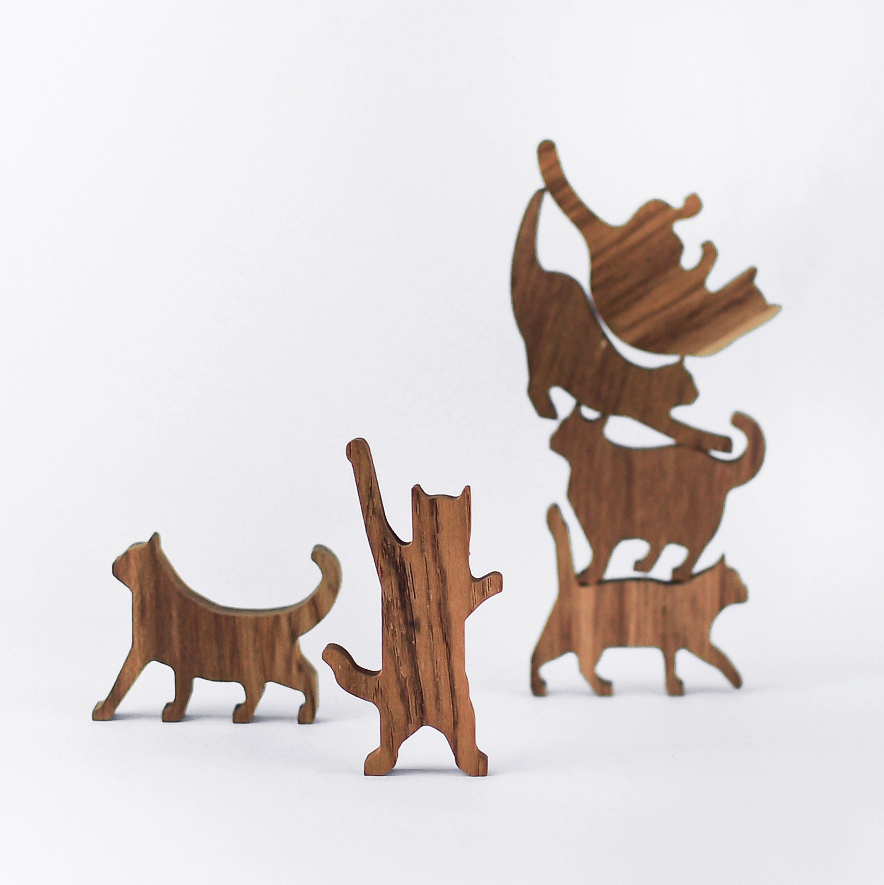 Foto 4 pulgar | Juego De Pilas De Madera Para Gatos Comma Jumbo #1 Con Etiqueta Rosa Para 6 Gatitos - Venta Internacional.