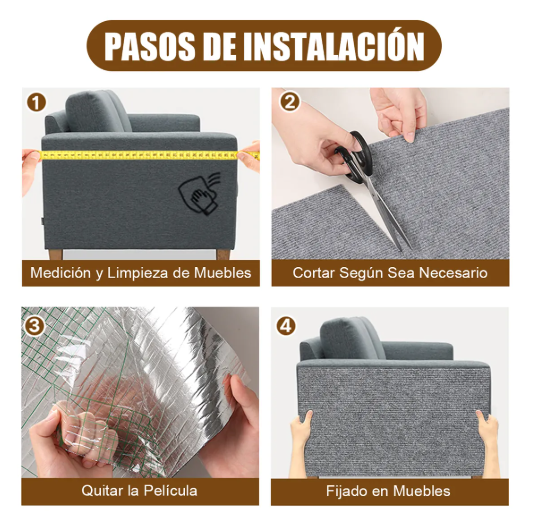 Foto 4 pulgar | Rascador Para Protector Sofa Gato Muebles Torre Arbol 100 Cm Gris