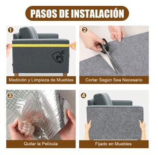 Foto 3 | Rascador Para Protector Sofa Gato Muebles Torre Arbol 100 Cm Gris