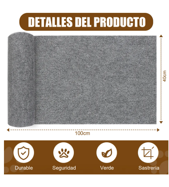 Foto 5 pulgar | Rascador Para Protector Sofa Gato Muebles Torre Arbol 100 Cm Gris