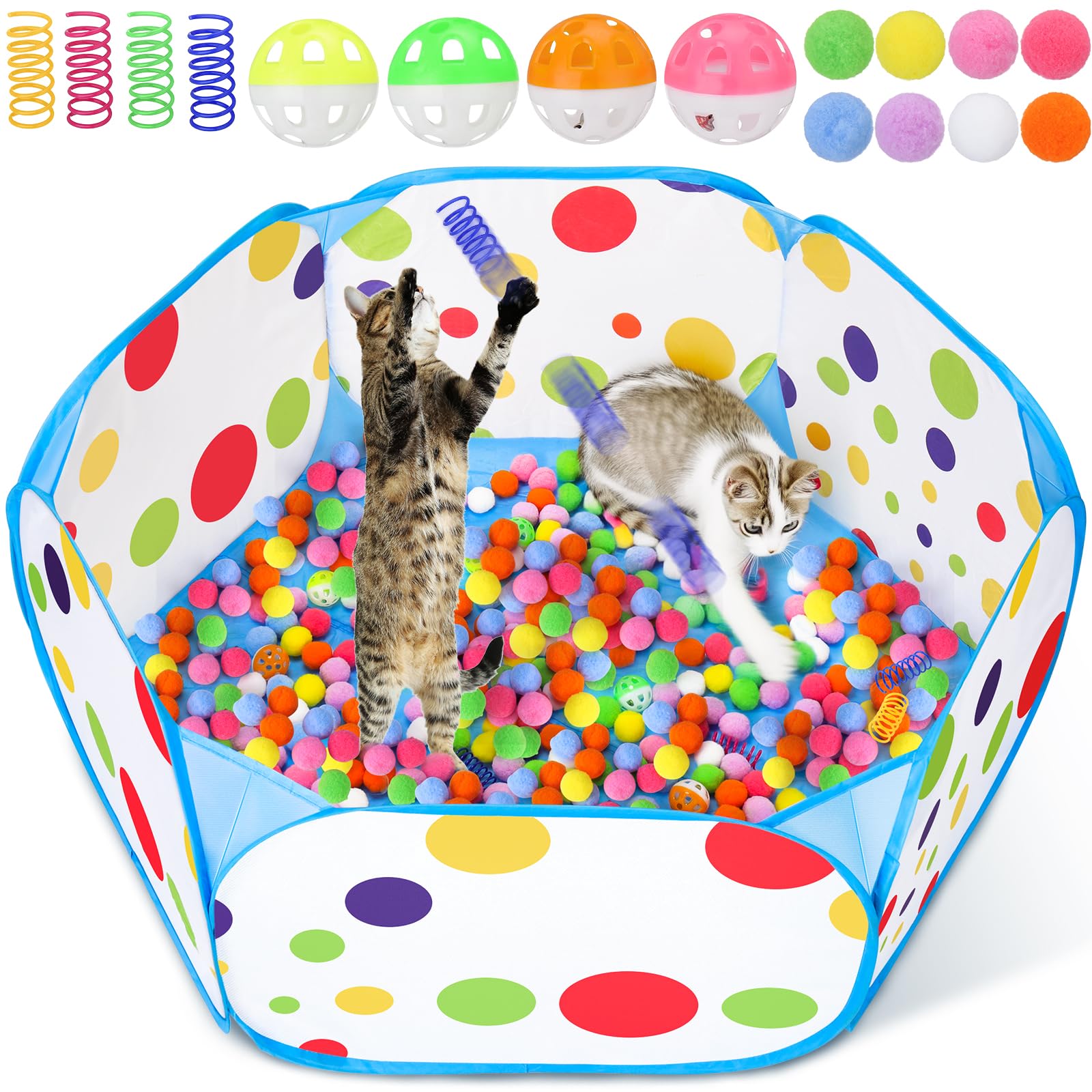 Foto 1 | Piscina De Bolas Palksky Con 210 Pelotas De Juguete Y 4 Juguetes De Primavera, Juguetes Interactivos - Venta Internac