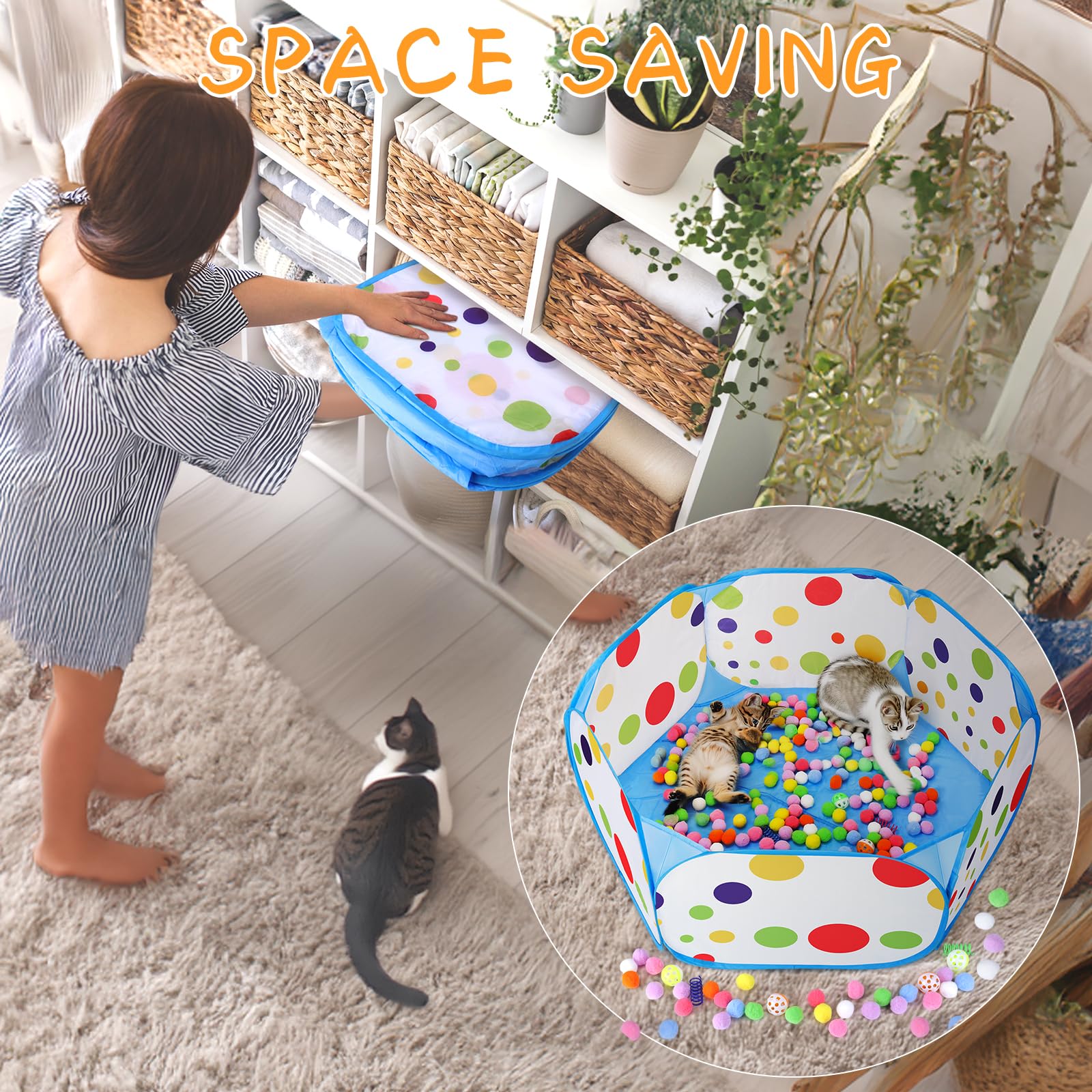 Foto 7 | Piscina De Bolas Palksky Con 210 Pelotas De Juguete Y 4 Juguetes De Primavera, Juguetes Interactivos - Venta Internac
