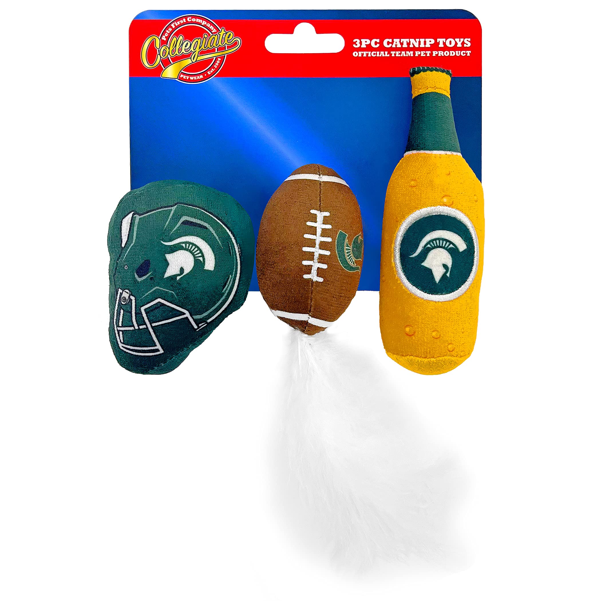 Foto 1 | Juego De Juguetes De Felpa Para Gatos De La Ncaa Michigan State Spartans, 3 Piezas - Venta Internacional.