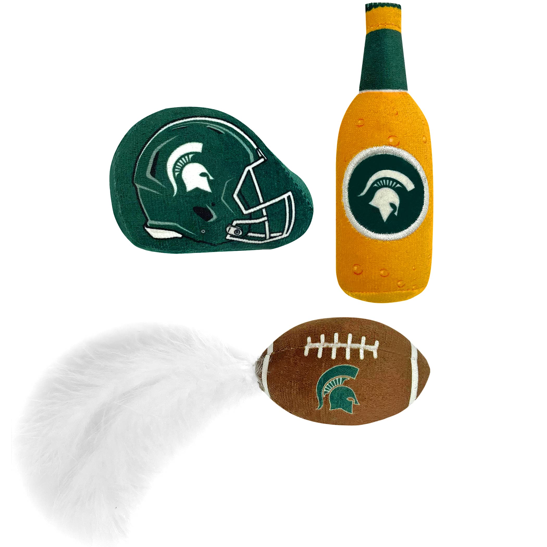 Foto 6 | Juego De Juguetes De Felpa Para Gatos De La Ncaa Michigan State Spartans, 3 Piezas - Venta Internacional.
