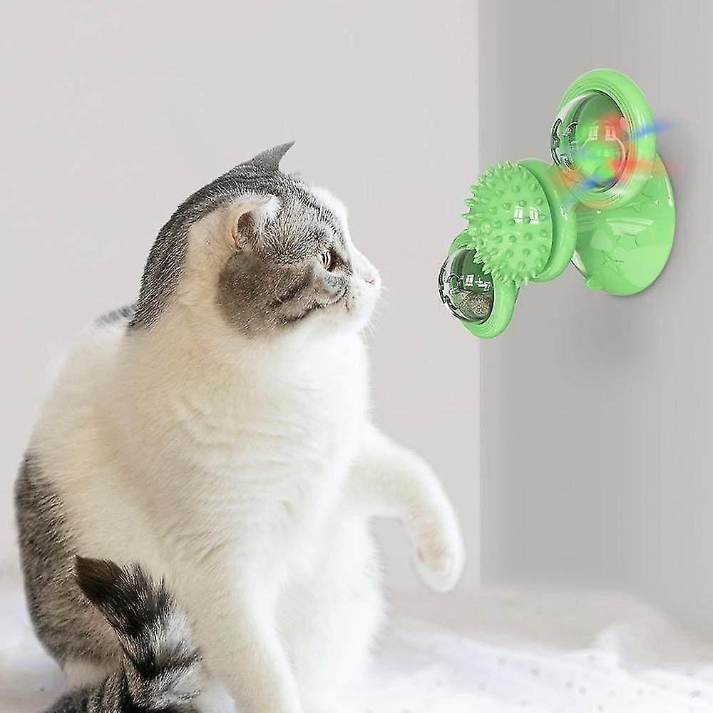 Foto 2 | Cepillo De Dientes Cat Toy Huoguo Rotate Windmill Con Hierba Gatera Amarilla - Venta Internacional.