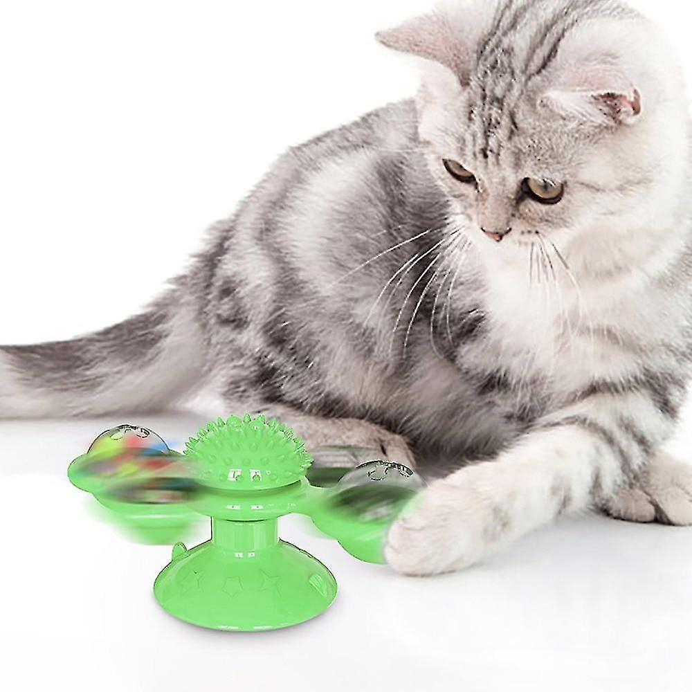 Foto 4 | Cepillo De Dientes Cat Toy Huoguo Rotate Windmill Con Hierba Gatera Amarilla - Venta Internacional.