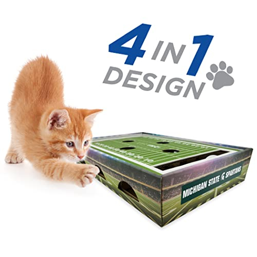 Foto 4 pulgar | Caja Rascadora Para Gatos Pets First Ncaa Michigan State Spartans - Venta Internacional.