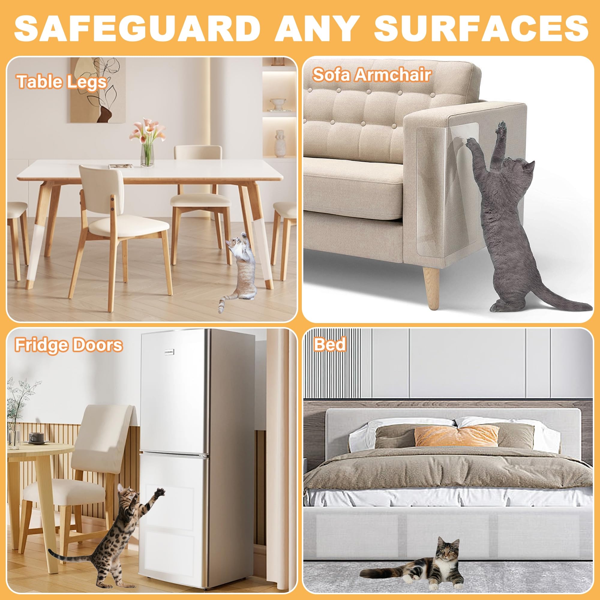 Foto 2 | Protector De Muebles Cat Scratch Dr.dudu Transparente (paquete De 12) - Venta Internacional.
