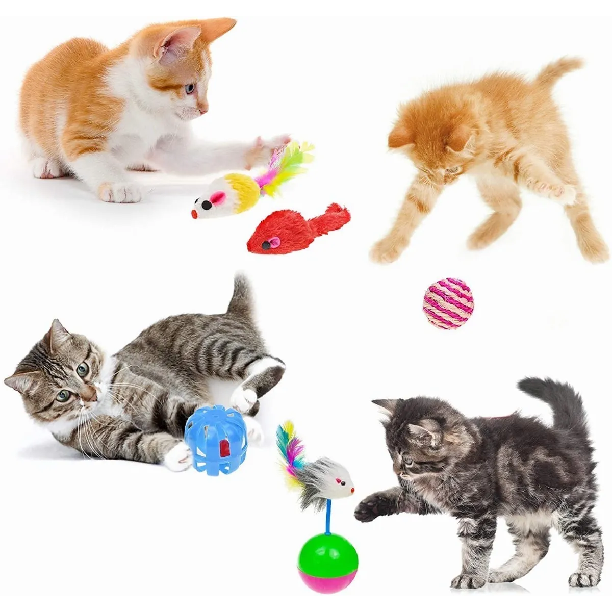 Foto 2 | Juguetes Para Gato 20 Pcs Pluma Varita Bola Túnel Ratone  Lab.g Multicolor