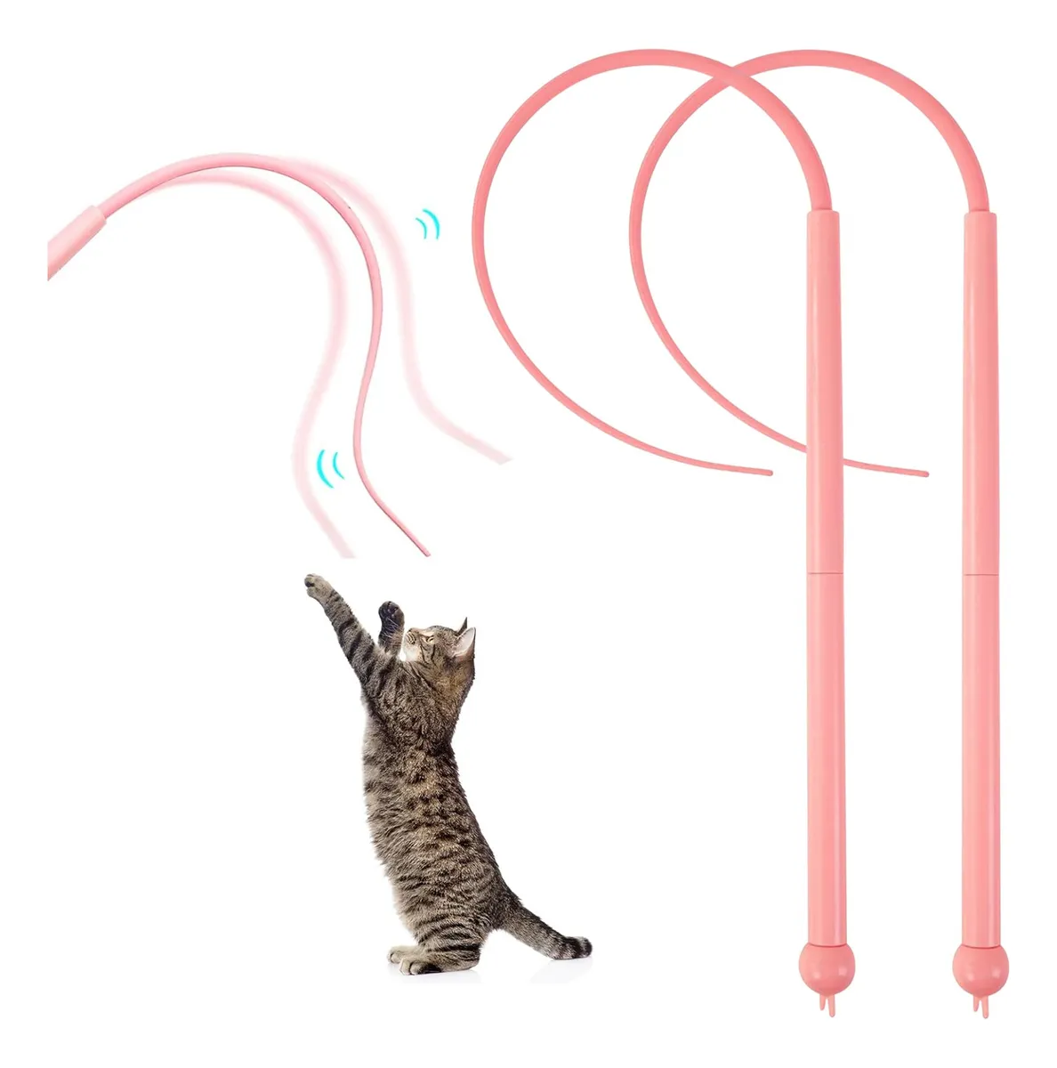 Foto 3 pulgar | 2pz Juguete Interactivo Lab.g Para Gatos Cola De Rata De Silicona Rosa