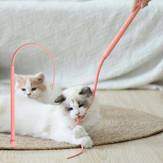 Foto 5 | 2pz Juguete Interactivo Lab.g Para Gatos Cola De Rata De Silicona Rosa