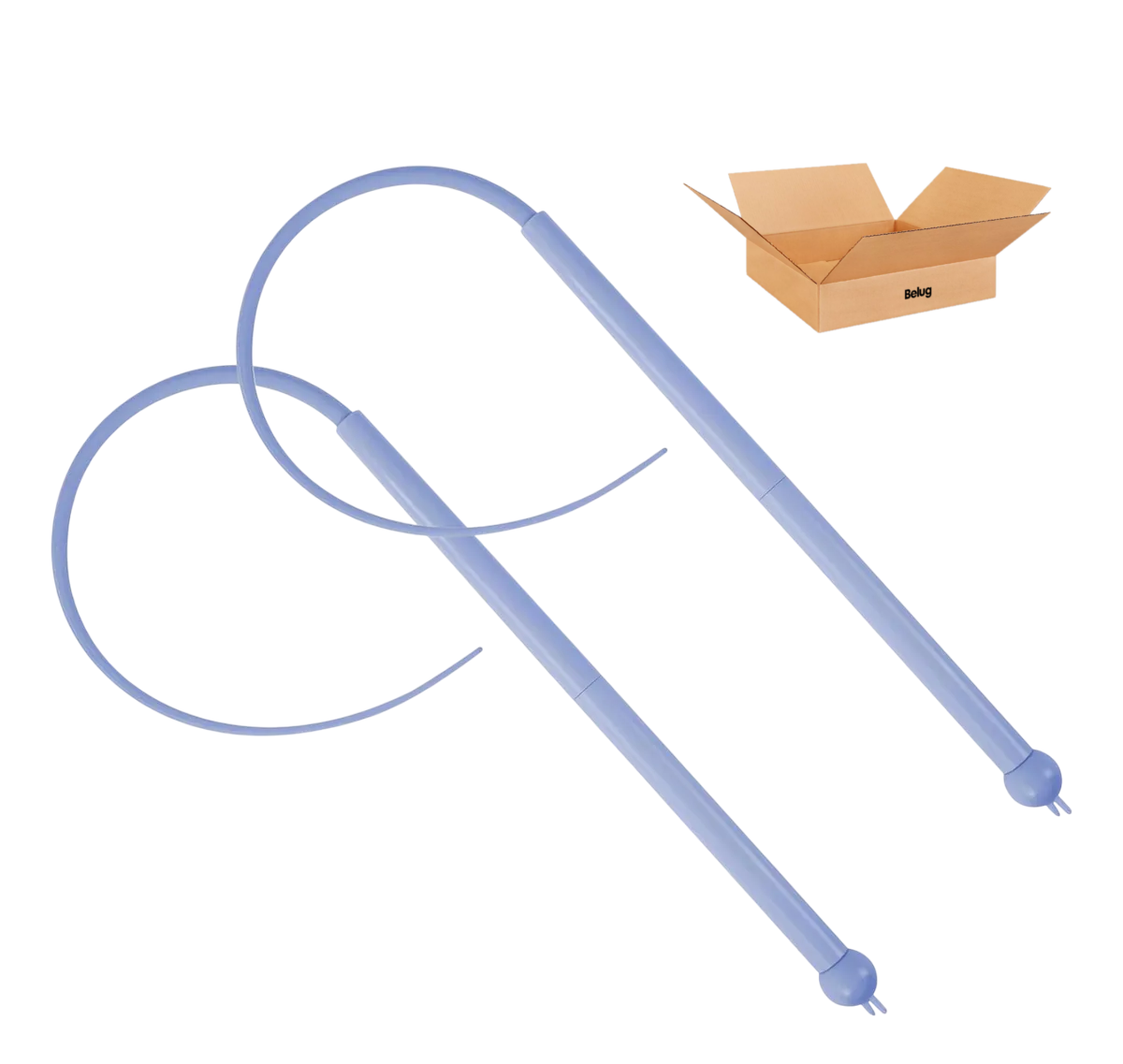 Foto 2 pulgar | 2pz Juguete Interactivo Para Gatos Belug Cola De Rata De Silicona Azul