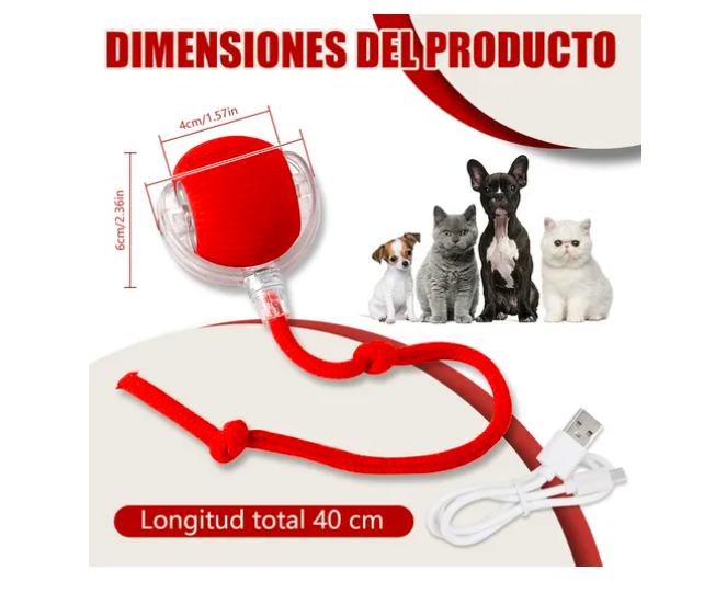 Foto 3 pulgar | Juguetes Para Gato Eléctrico Pelota Interactiva De 360°