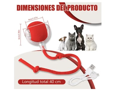 Foto 2 | Juguetes Para Gato Eléctrico Pelota Interactiva De 360°