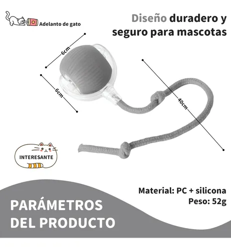 Foto 3 pulgar | 360° Pelota Interactiva Juguetes Eléctrica Para Perro Gato Gris
