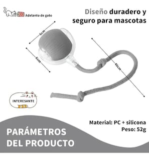 Foto 2 | 360° Pelota Interactiva Juguetes Eléctrica Para Perro Gato Gris