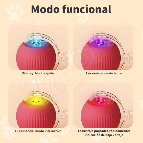Foto 5 pulgar | 360° Pelota Interactiva Juguetes Eléctrica Para Perro Gato Gris