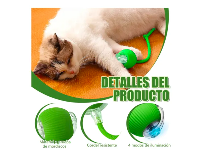 Foto 4 pulgar | Juguetes Para Gato Eléctrico Pelota Interactiva De 360°