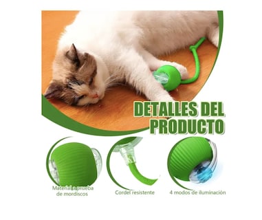 Foto 3 | Juguetes Para Gato Eléctrico Pelota Interactiva De 360°
